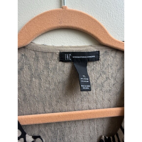 INC International Concepts All Over Sequin Animal Print Cardigan Sweater XL - Picture 4 of 4